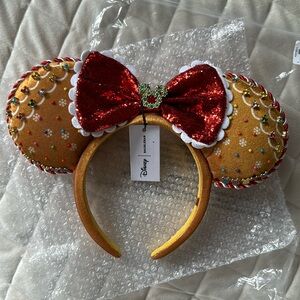 Limited Edition Sold Out BaubleBar Disney Minnie Mouse Gingerbread Ears Headband